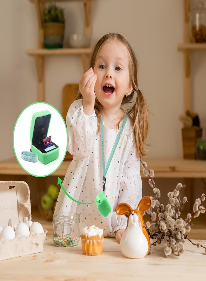 Taladad Silicone Cover Case for Bitzee Interactive Toy Digital Pet,Cases with Lanyard,Protective Case Holder Skin for Bitzee Virtual Electronic Pets for Girls & Boys (Green) - Image 2
